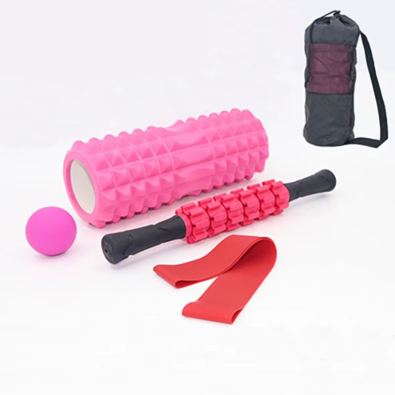 5 Set Yoga Column Foam Yoga Pilates Fitness Foam Roller Sports Train Gym Massage Exercise Relax Foam Rolls Massage Ball Spiky