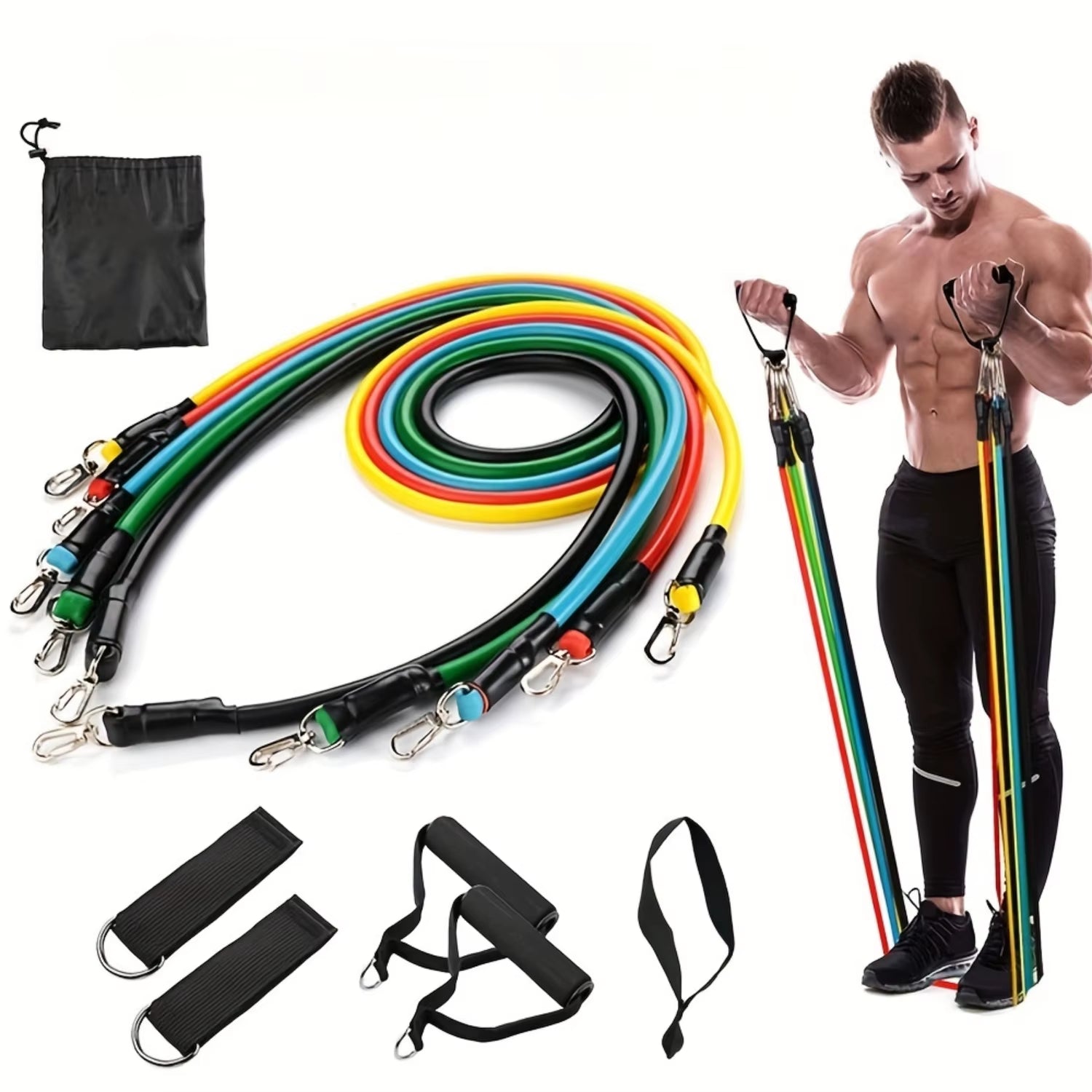 11Pcs/Set TPE Resistance Bands Set