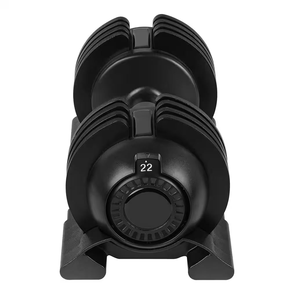 Black Adjustable Dumbbell with Anti-Slip Rubber 