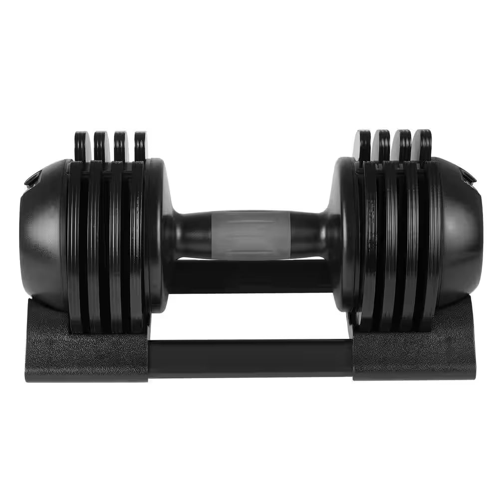 Black Adjustable Dumbbell with Anti-Slip Rubber 