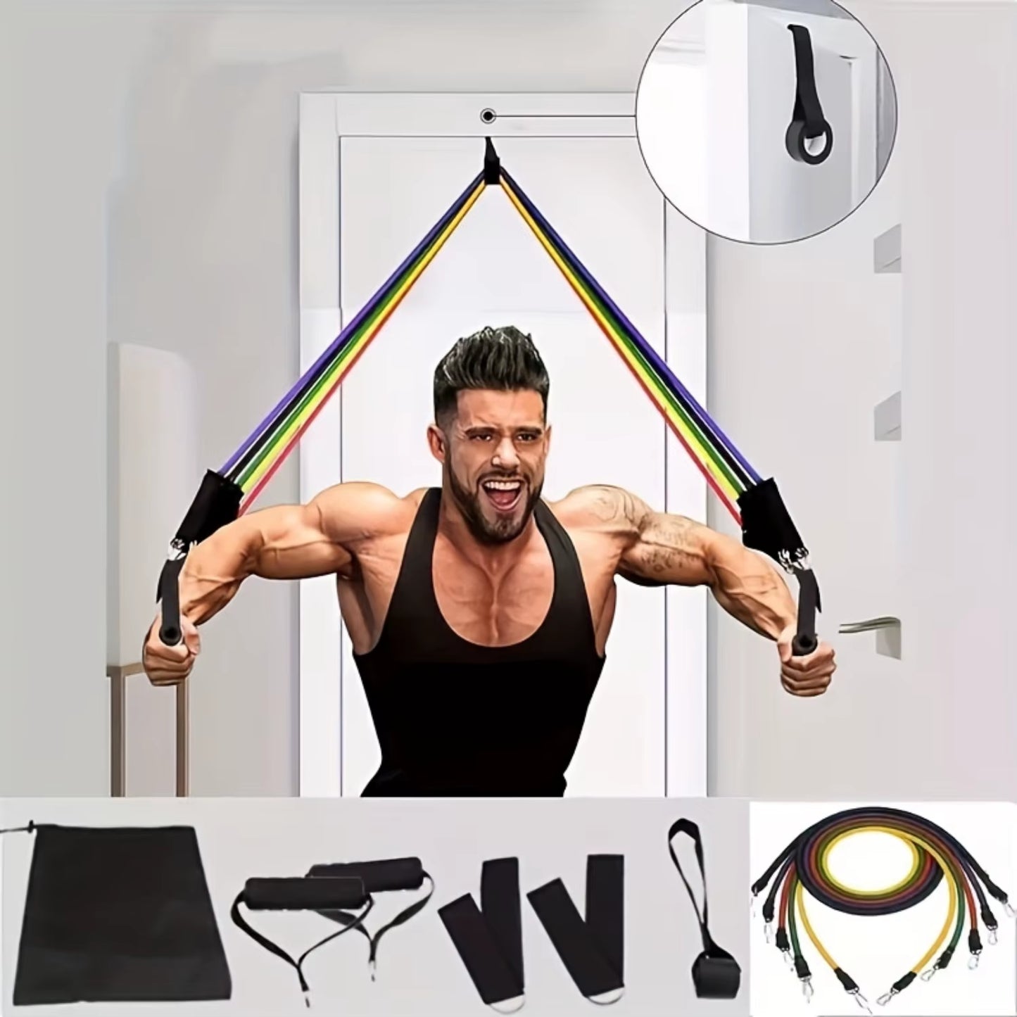 11Pcs/Set TPE Resistance Bands Set