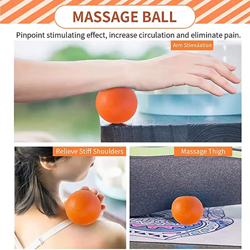 5 Set Yoga Column Foam Yoga Pilates Fitness Foam Roller Sports Train Gym Massage Exercise Relax Foam Rolls Massage Ball Spiky